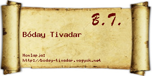 Bóday Tivadar névjegykártya