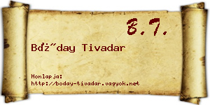 Bóday Tivadar névjegykártya