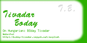 tivadar boday business card